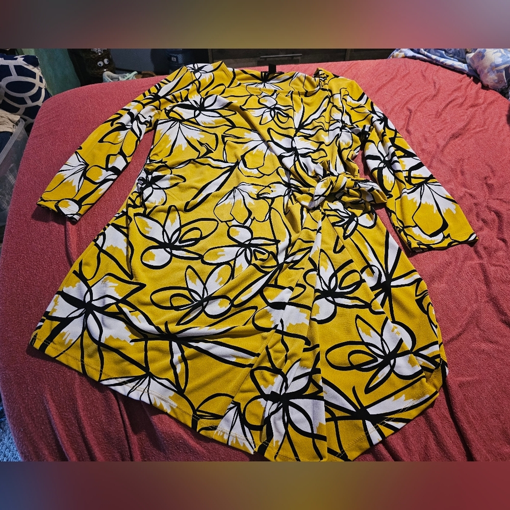 Alfani Yellow Floral Blouse